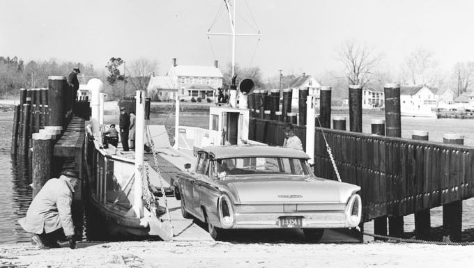 The first steel-hulled ferry, the Virginia C, was placed into service in 1961 and operated for nearly 50 years. DELDOT ARCHIVES